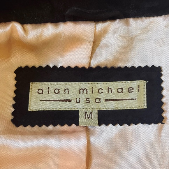 Vintage Alan Michael brown suede jacket with Embroidery + Fringe Brown - Picture 9 of 10